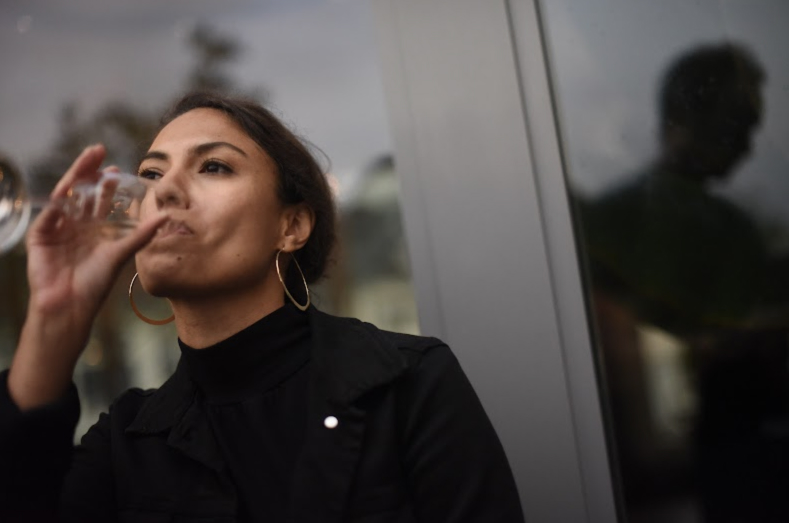 Jessica drinking cocktails